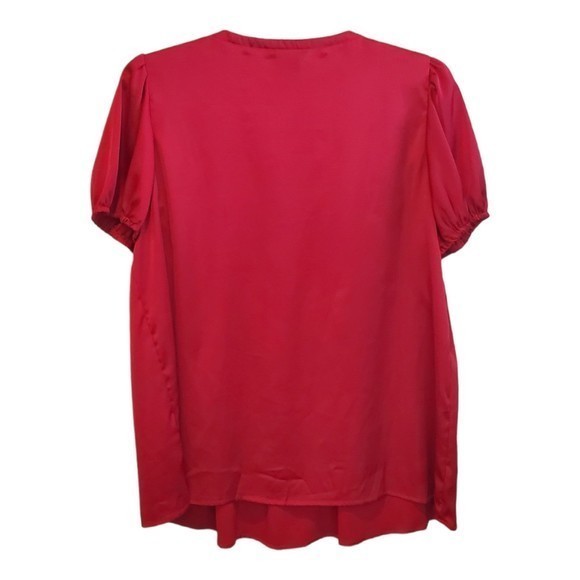 George Red Satin Embellished‎ Blouse Sz XL - Picture 4 of 6